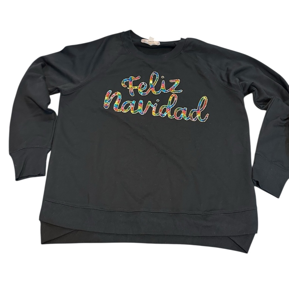 Women’s Philosophy Republic Clothing “Feliz Navidad” Sequin Sweatshirt Medium‎